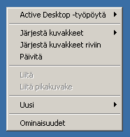Työpöydällä oleva valikko